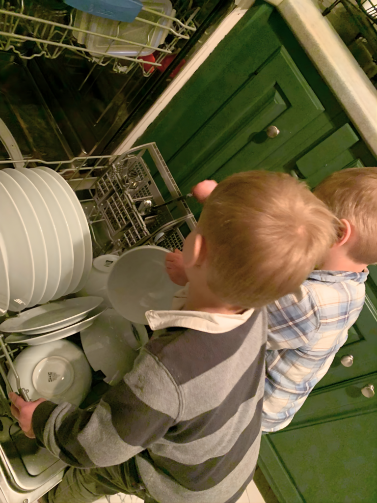 Chores by Twins in a Montessori Home