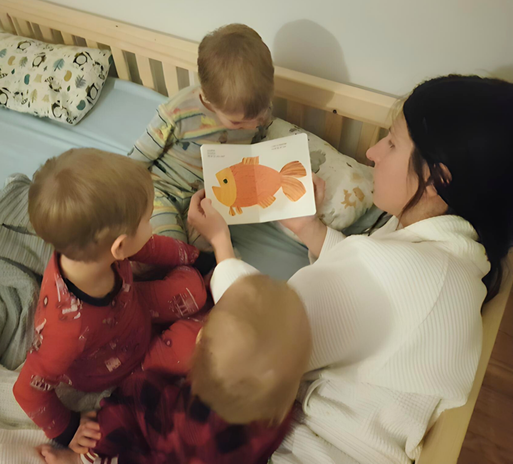 Reading to toddler twins