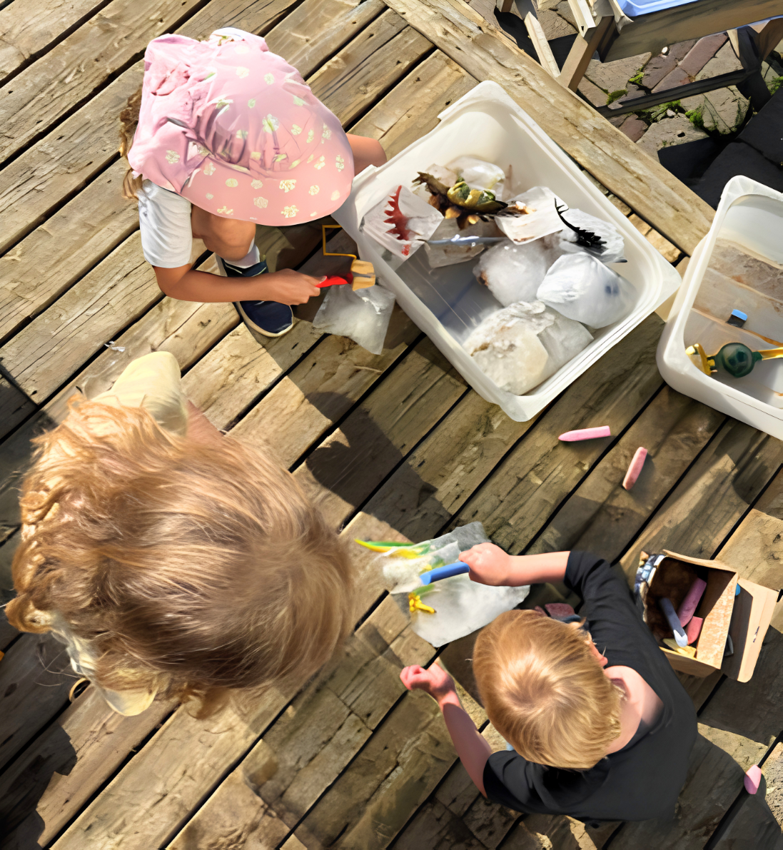 DIY Frozen dinosaur ice rescue game for toddlers